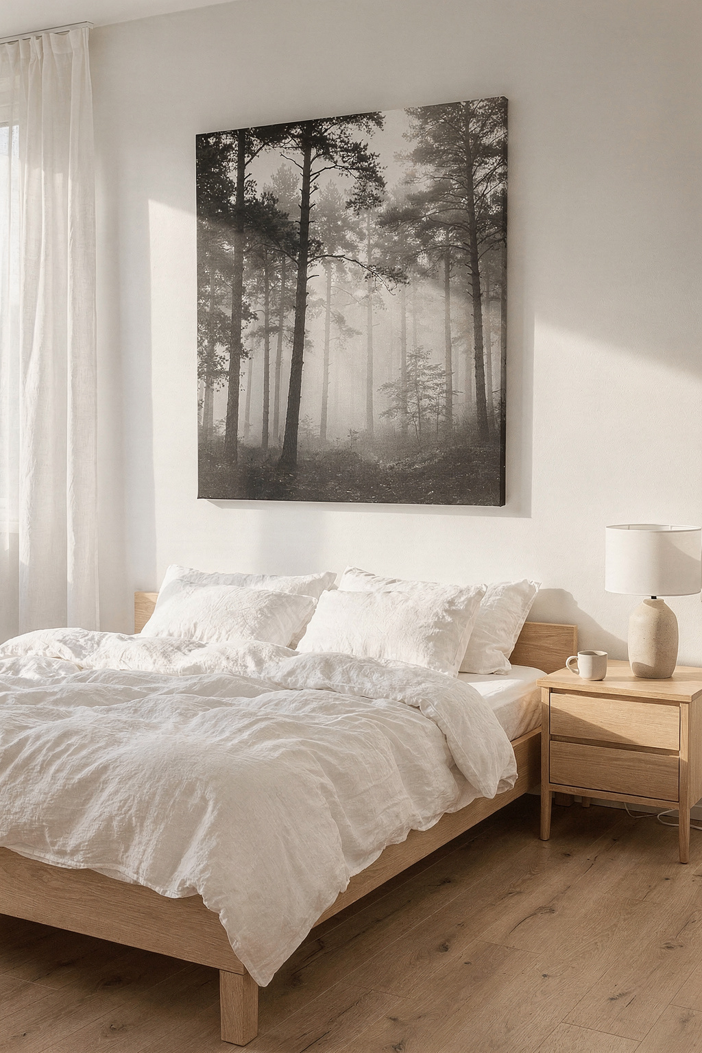 Schlafzimmer Wand mit IKEA Bildern gestalten