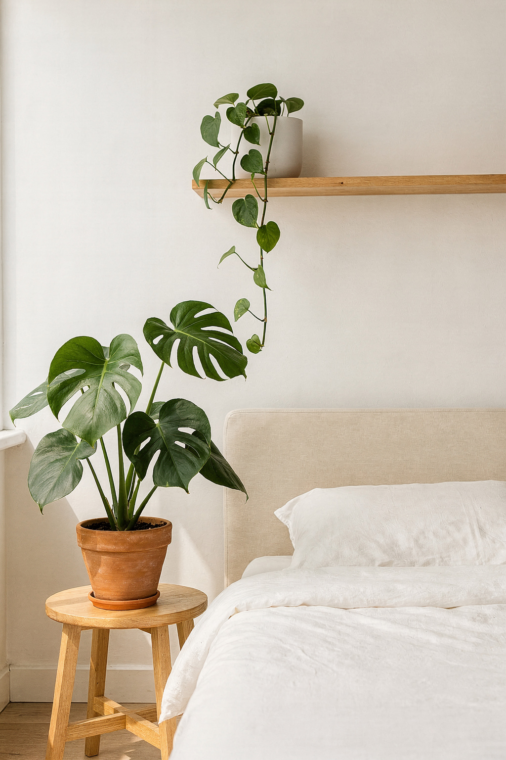 Pflanzen als günstige Schlafzimmer-Deko