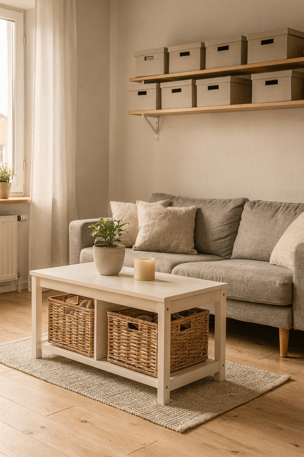 Smarter Stauraum im kleinen Wohnzimmer