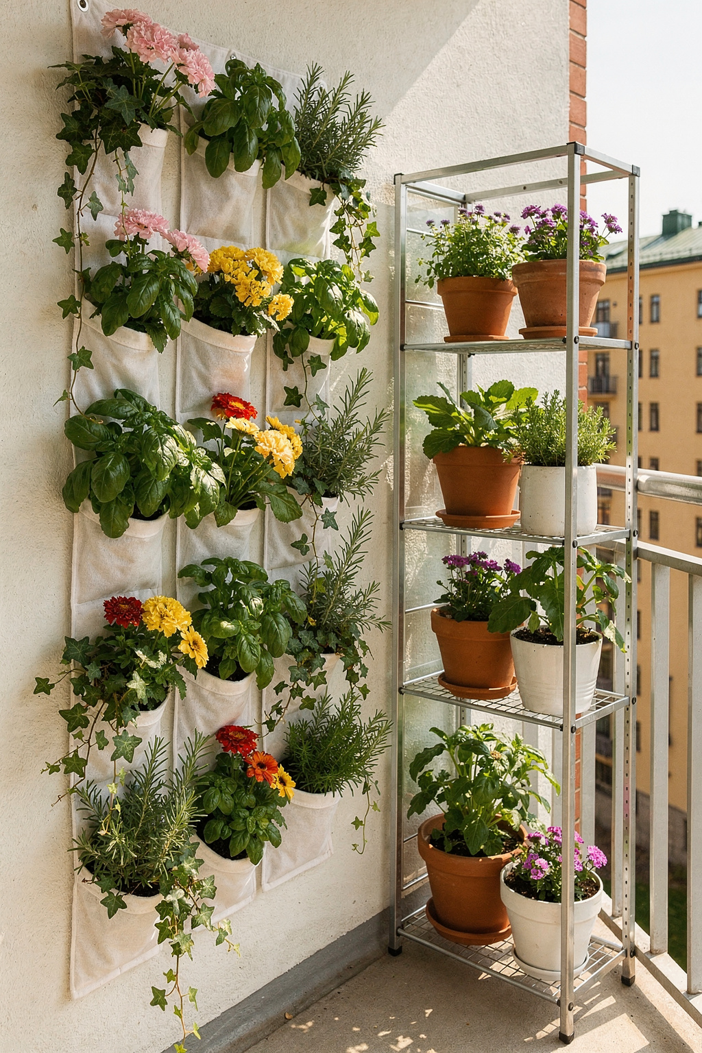Vertikale Bepflanzung spart wertvollen Platz