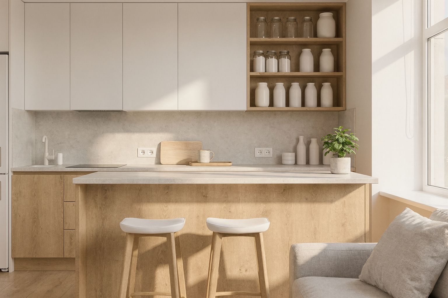 Kleine Küche mit Theke: 12 clevere Ideen für deine erste Wohnung