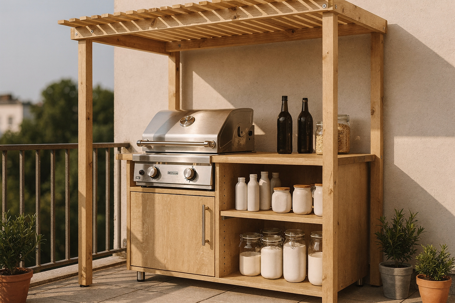 8 Ideen für eine kleine Outdoor Küche mit Überdachung