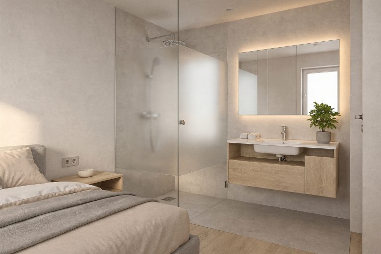 Kleines Bad im Schlafzimmer: 8 Ideen zum Einplanen