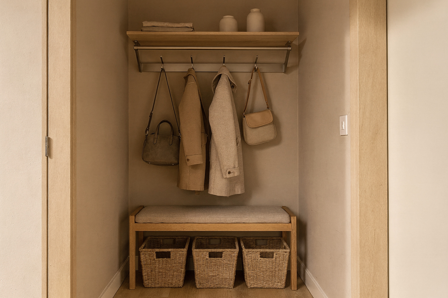 Nische als Garderobe nutzen: 6 clevere Ideen