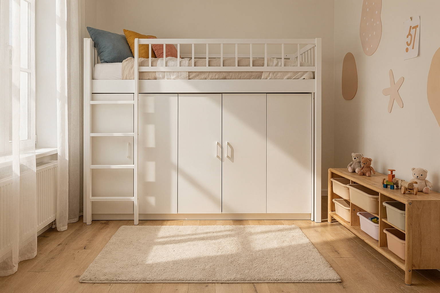 Kinderbetten mit Schrank: 8 Ideen für kleine Kinderzimmer