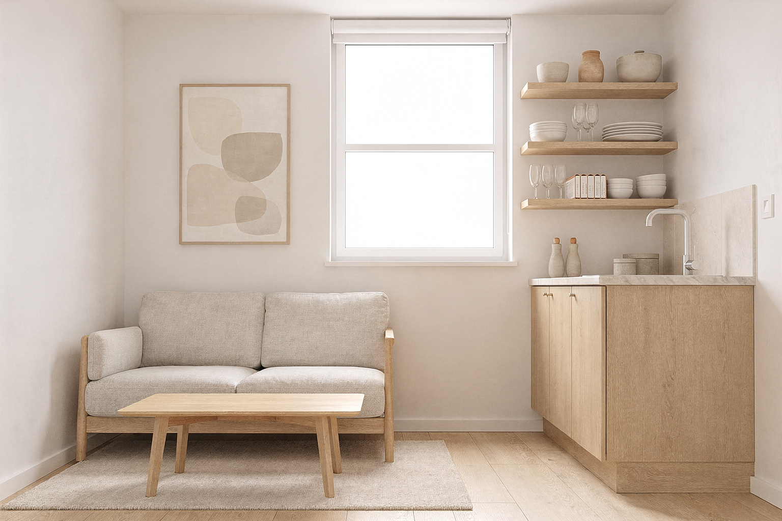 Offene Küche mit Wohnzimmer: 7 Ideen für kleine Räume