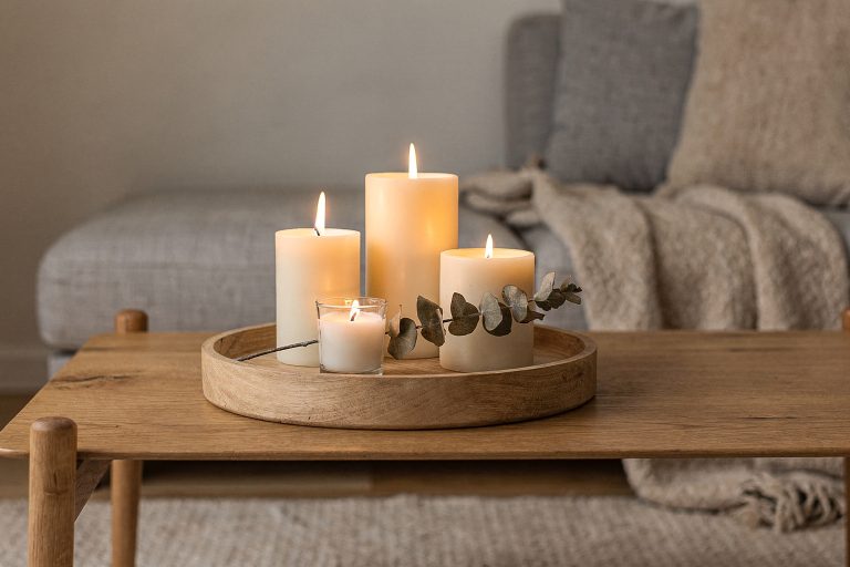 Kerzen Deko fürs Wohnzimmer: 7 gemütliche Ideen