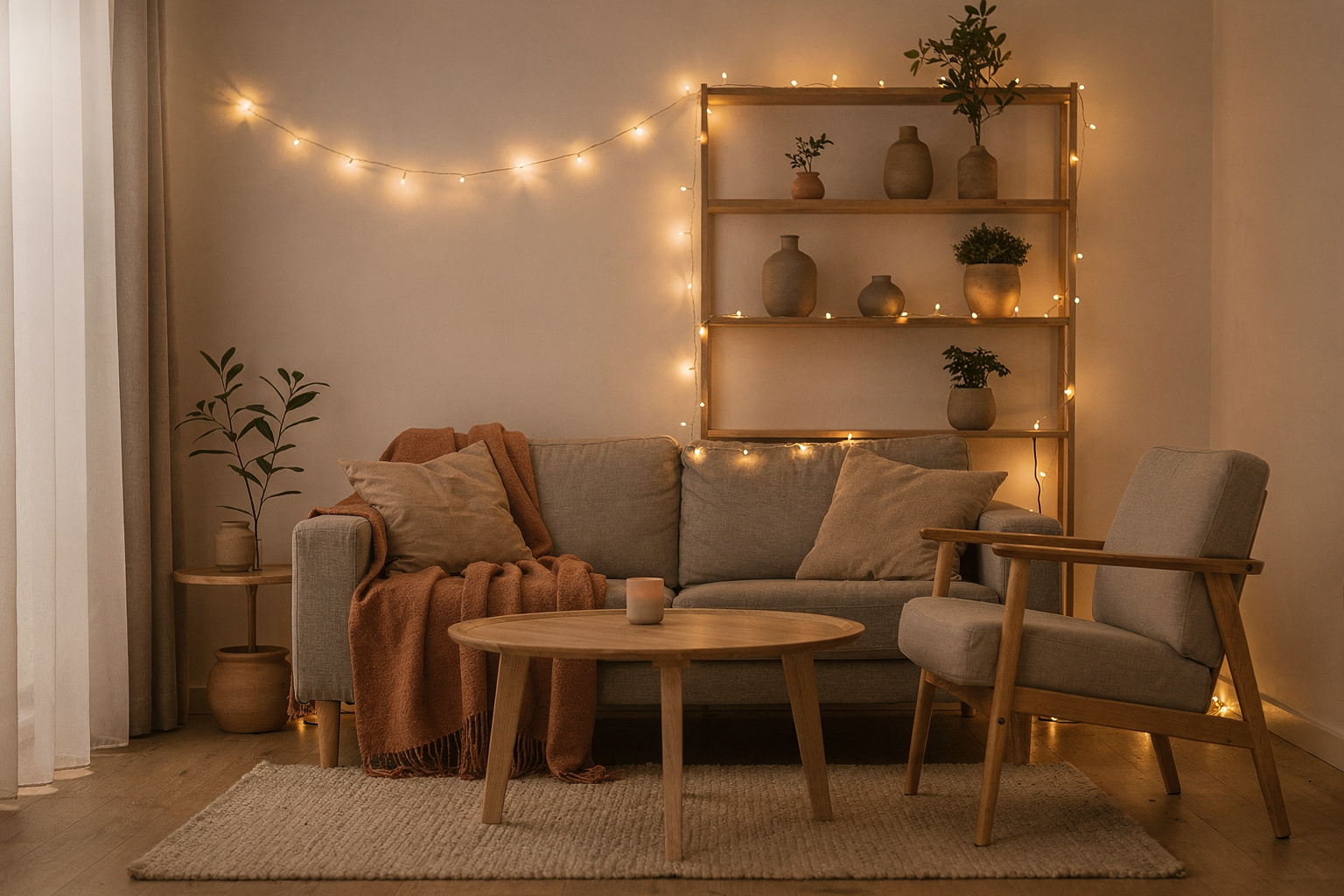 8 Lichterketten-Ideen fürs Wohnzimmer