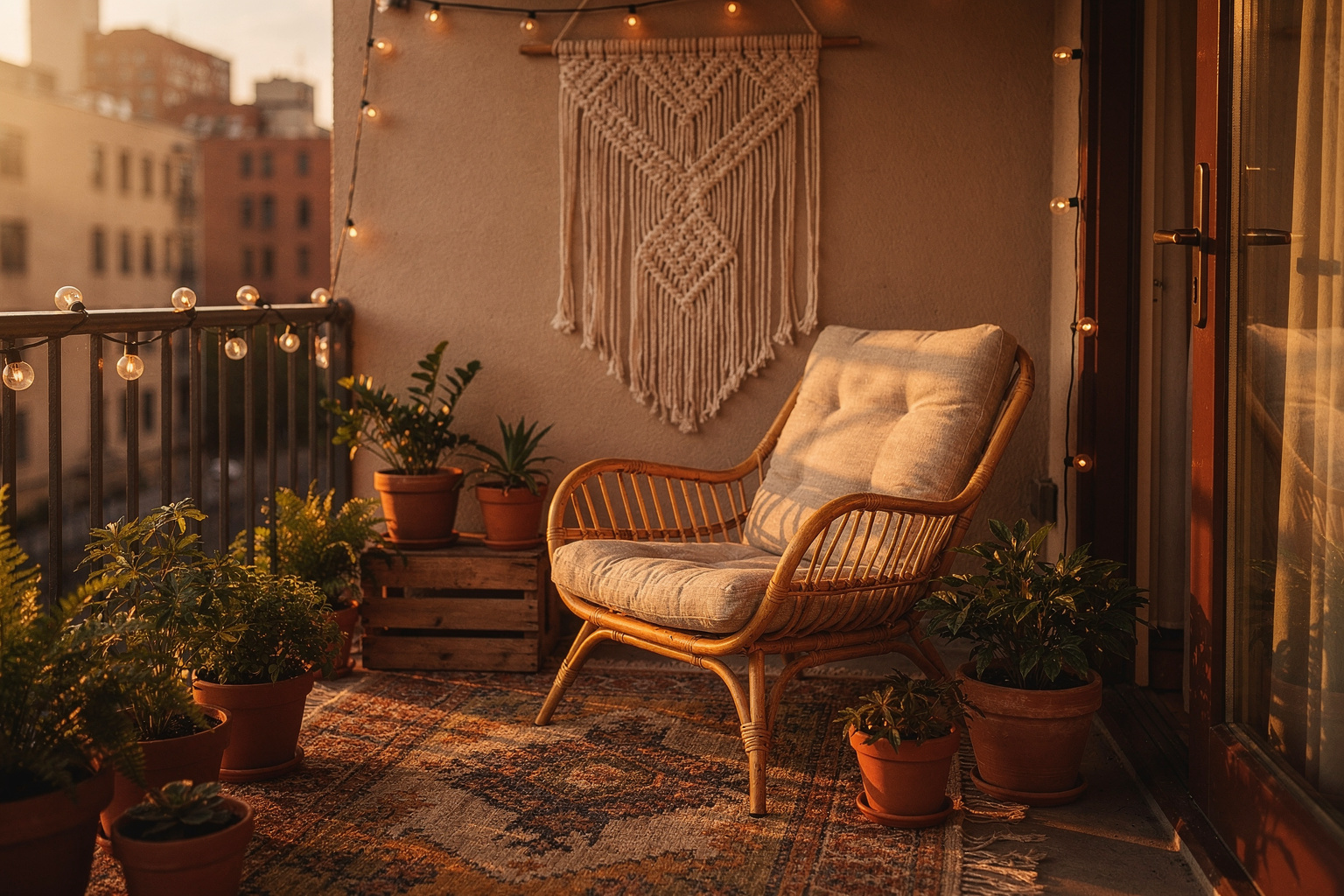 Kleinen Balkon im Boho-Stil einrichten: 6 Ideen