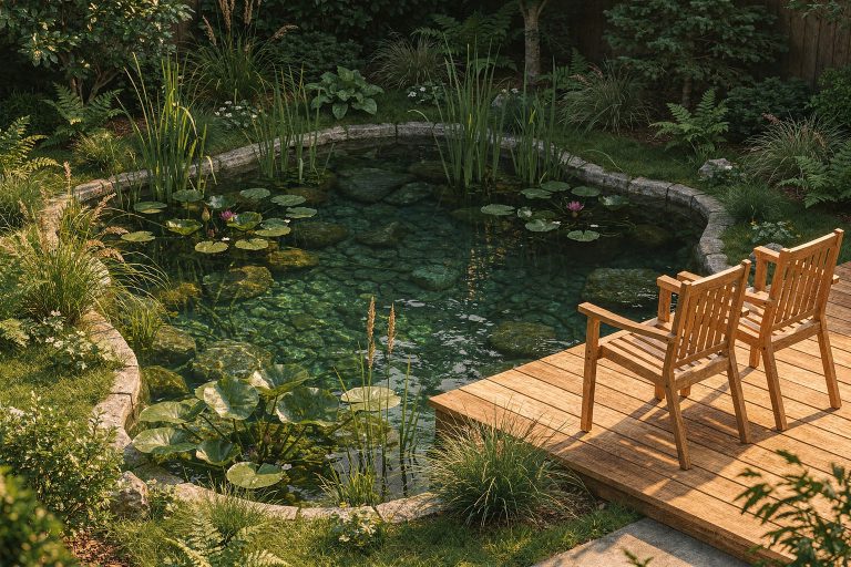 Schwimmteich im kleinen Garten: 7 Ideen für dein Naturpool