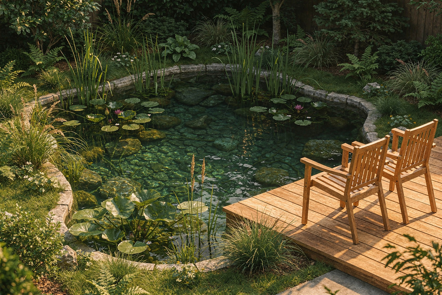 Schwimmteich im kleinen Garten: 7 Ideen für dein Naturpool